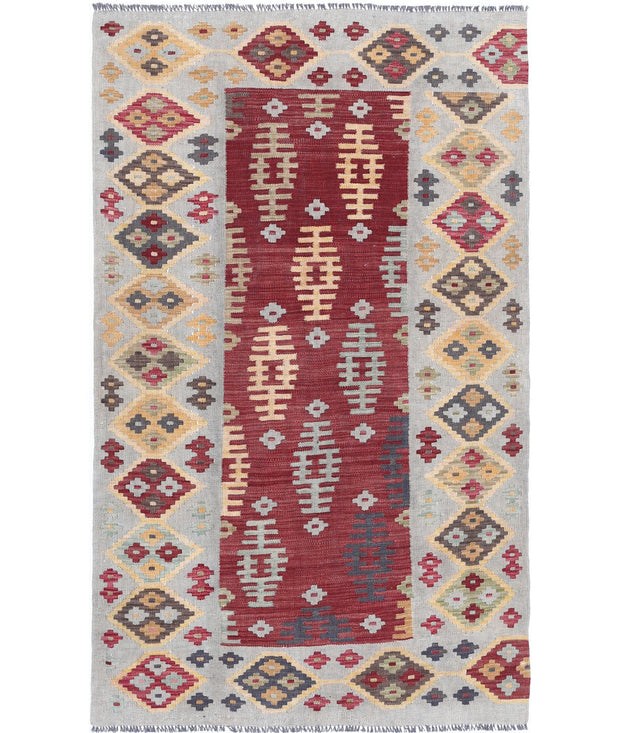 Hand Woven Maimana Kilim Wool Kilim Rug 3' 9" x 6' 1" - No. AT58155