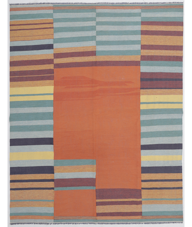 Hand Woven Modern Kilim Wool Kilim 7'  10" x 10'  0" - No. AT49172