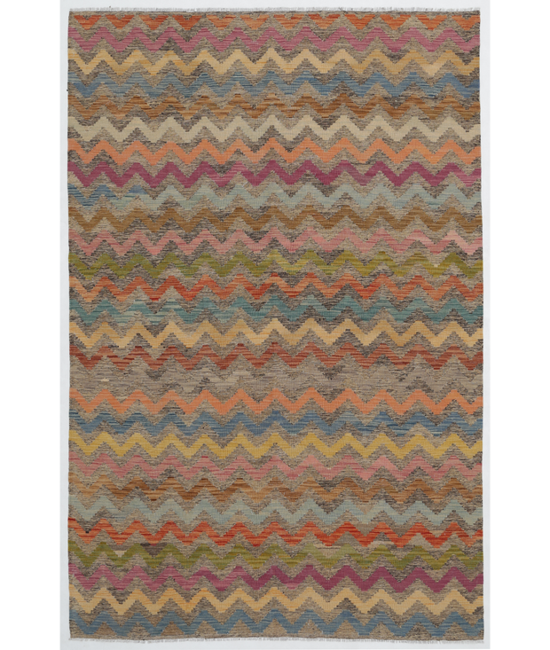 Hand Woven Natural Kilim Wool Kilim 6'  5" x 9'  10" - No. AT40376
