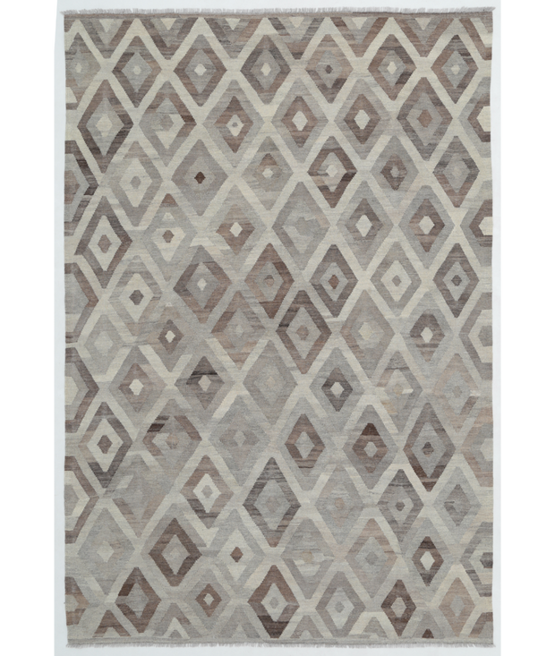 Hand Woven Natural Kilim Wool Kilim 6'  7" x 9'  8" - No. AT61844