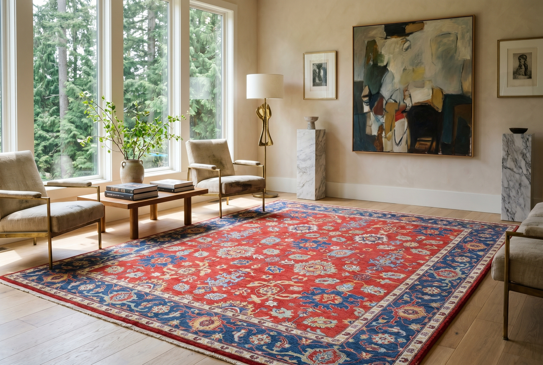 Grey Pakistani Mahal Rug 7' 10" x 10' 1" Hand-Knotted | No. AT22335
