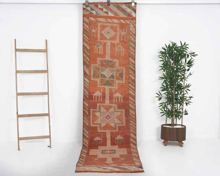 Multicolor Turkish Oushak Rug 2'5" x 9'5" Hand-Knotted | No. VR94891
