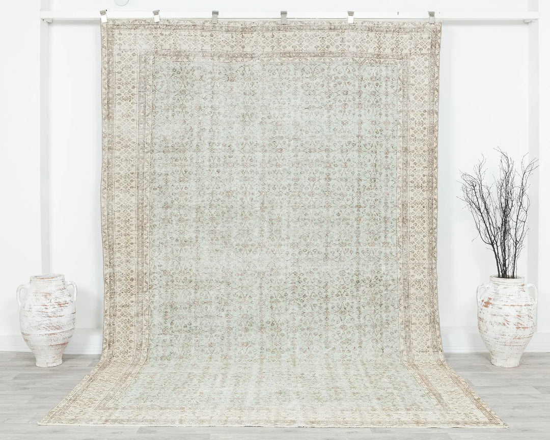 Multicolor Turkish Oushak Rug 6'8" x 10'1" Hand-Knotted | No. VR65833