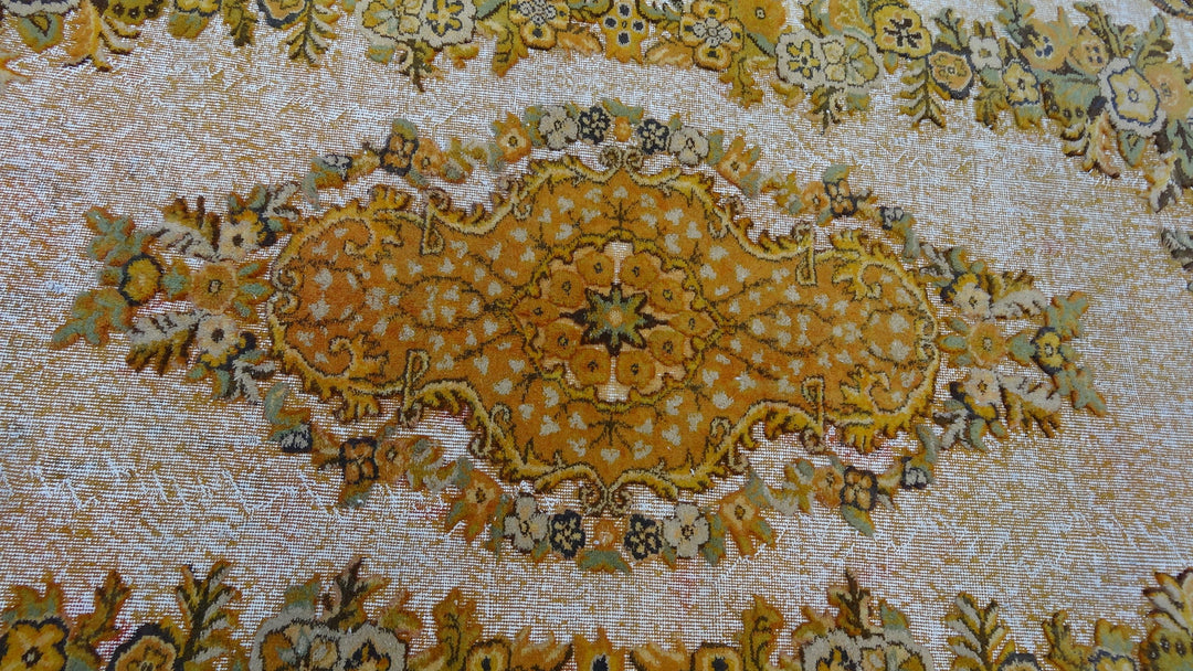 Turkish Oushak Rug 5'6" x 8'2" Hand-Knotted field