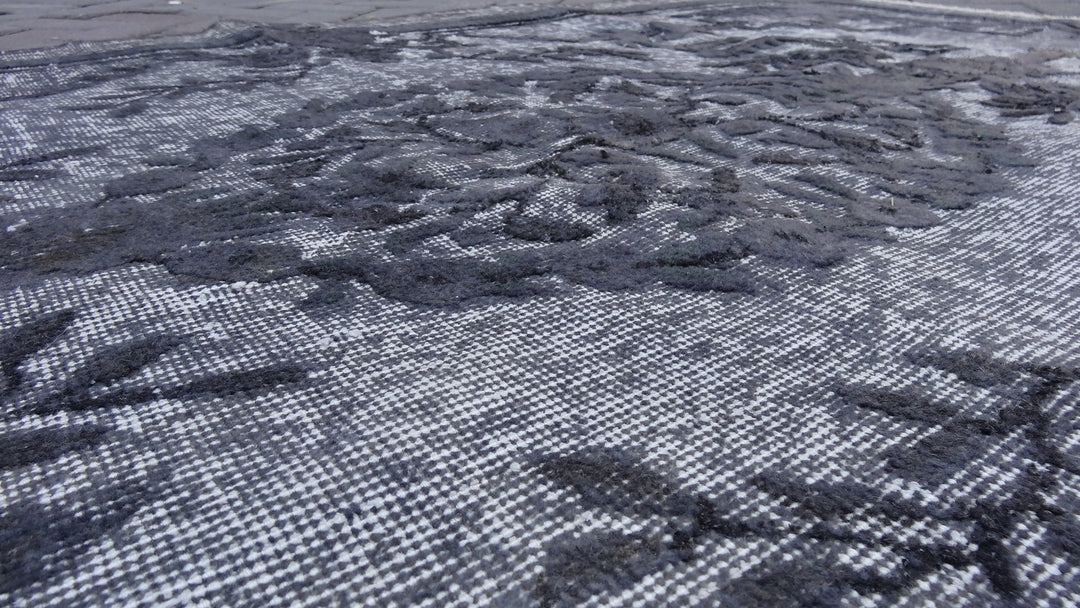 Grey Turkish Oushak Rug Runner Hand-Knotted | No. WR62944