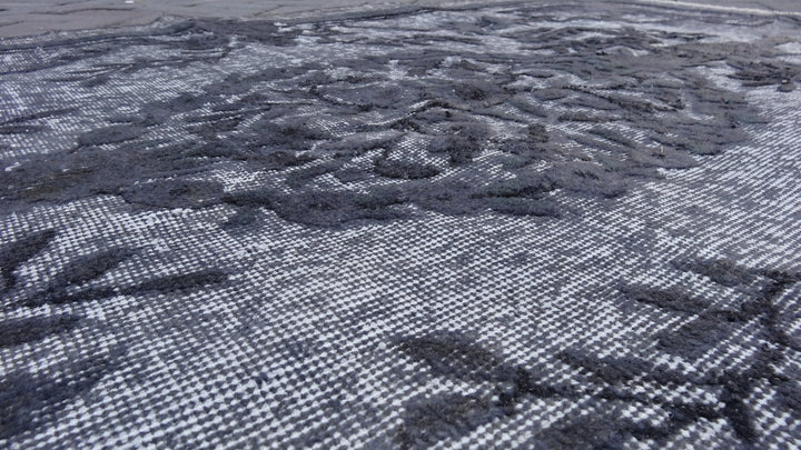 Grey Turkish Oushak Rug Runner Hand-Knotted | No. WR62944