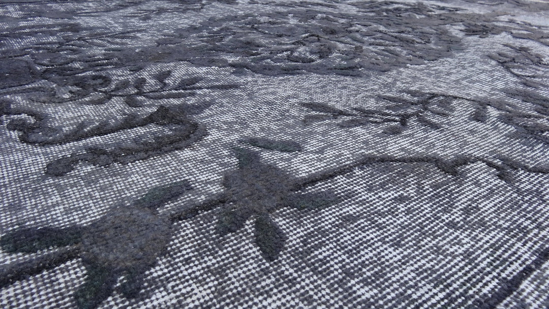 Grey Turkish Oushak Rug Runner Hand-Knotted | No. WR62944
