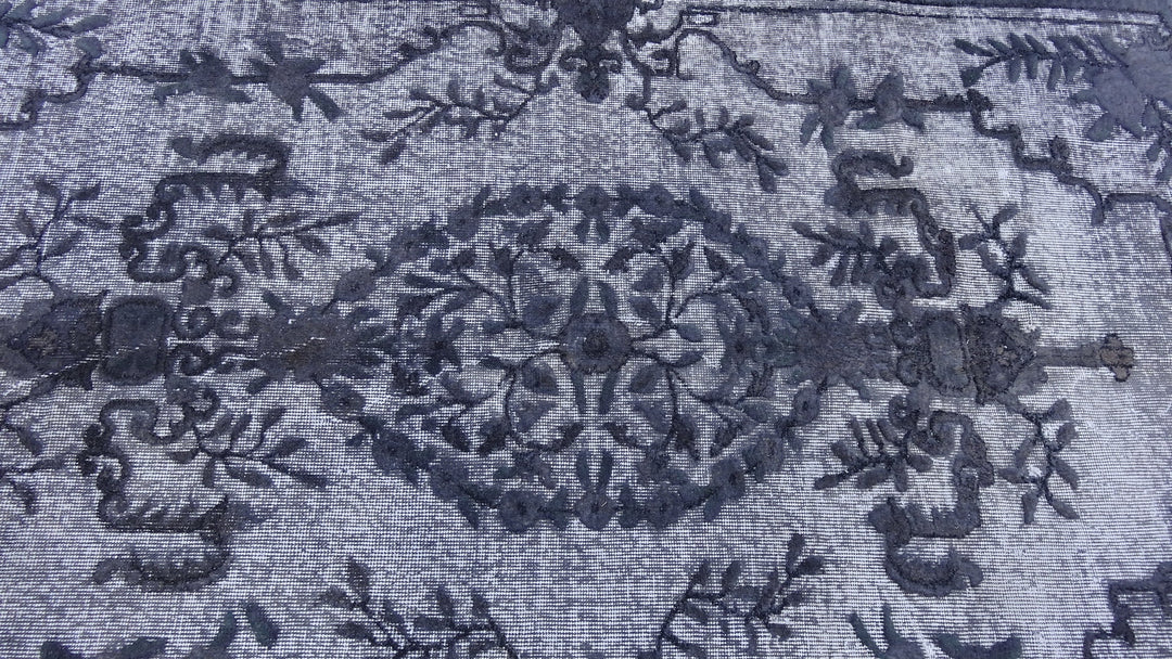 Grey Turkish Oushak Rug Runner Hand-Knotted | No. WR62944