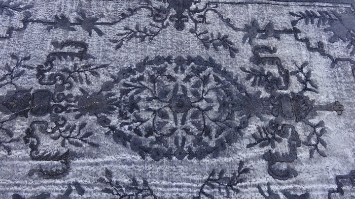 Grey Turkish Oushak Rug Runner Hand-Knotted | No. WR62944