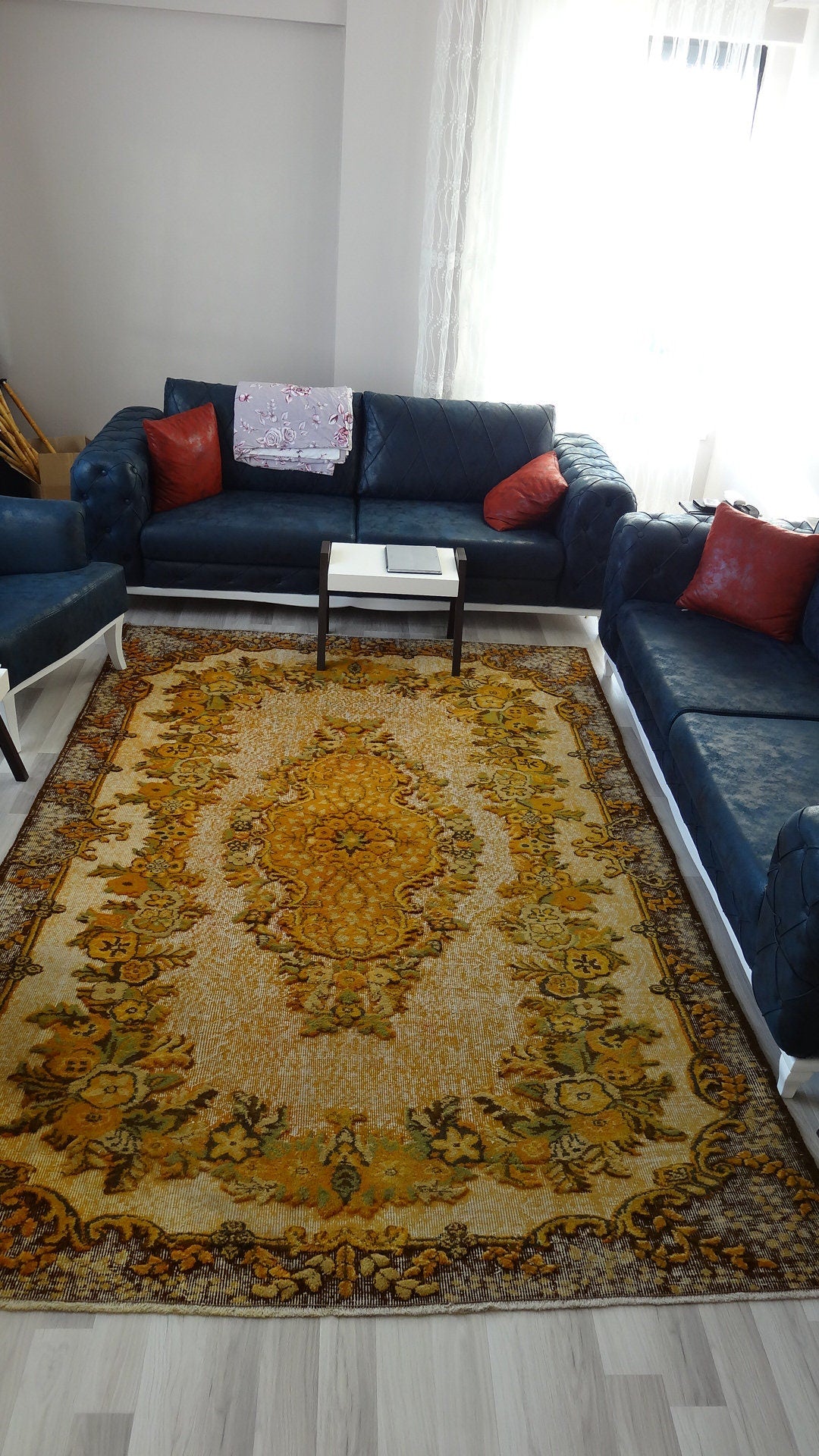 Turkish Oushak Rug 5'6" x 8'2" Hand-Knotted view 9