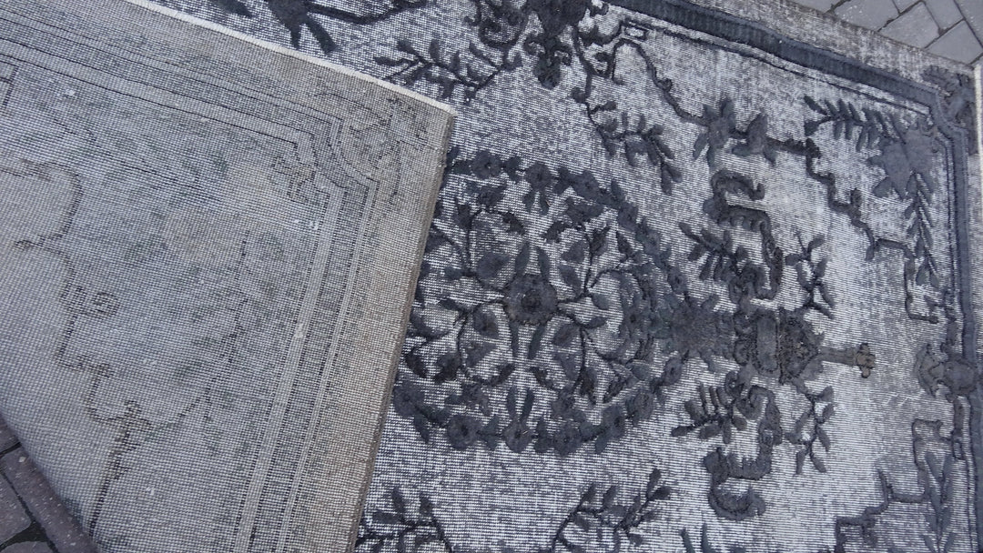 Grey Turkish Oushak Rug Runner Hand-Knotted | No. WR62944