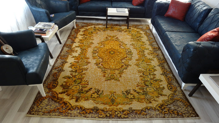 Turkish Oushak Rug 5'6" x 8'2" Hand-Knotted