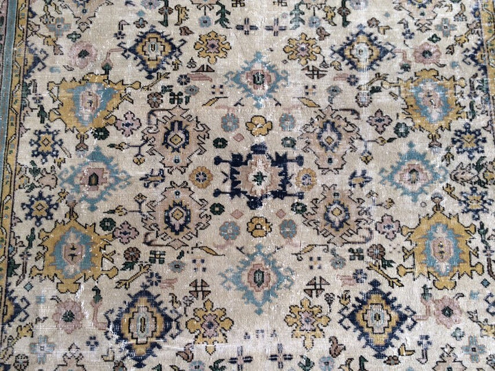 Green Turkish Runner Rug 5' 7" x 8' 9" Hand-Knotted | No. WR22630