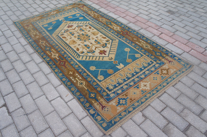 Blue Turkish Oushak Runner Rug 2'6" x 9'8" Hand-Knotted | No. WR76933