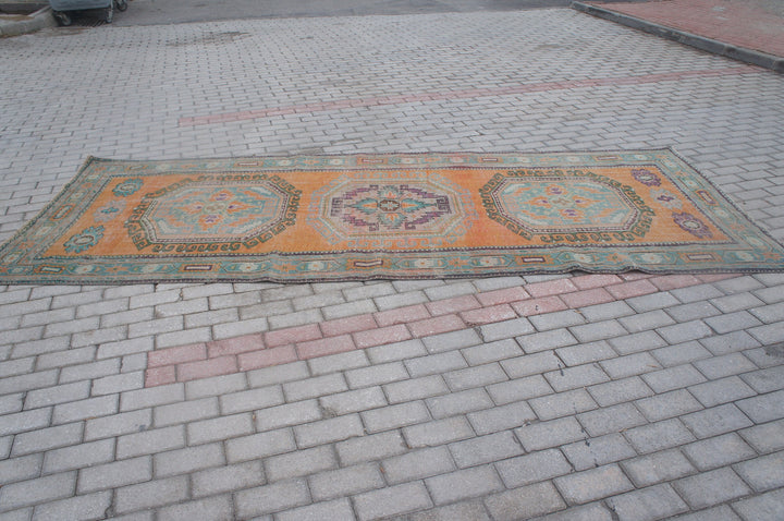 Rust Turkish Runner Rug 4' 8" x 11' 6" Hand-Knotted view
