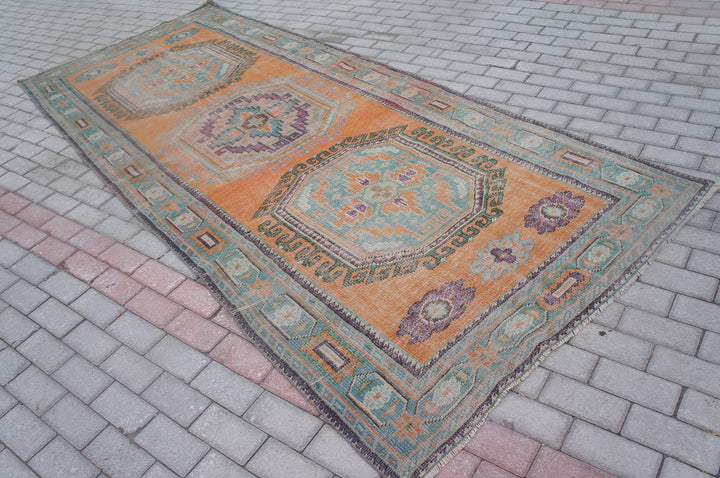 Rust Turkish Runner Rug 4' 8" x 11' 6" Hand-Knotted