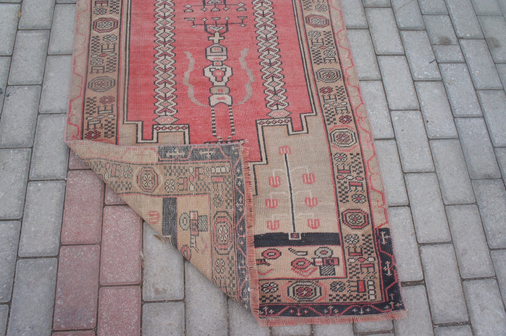 Turkish Oushak Runner Rug Hand-Knotted reverse