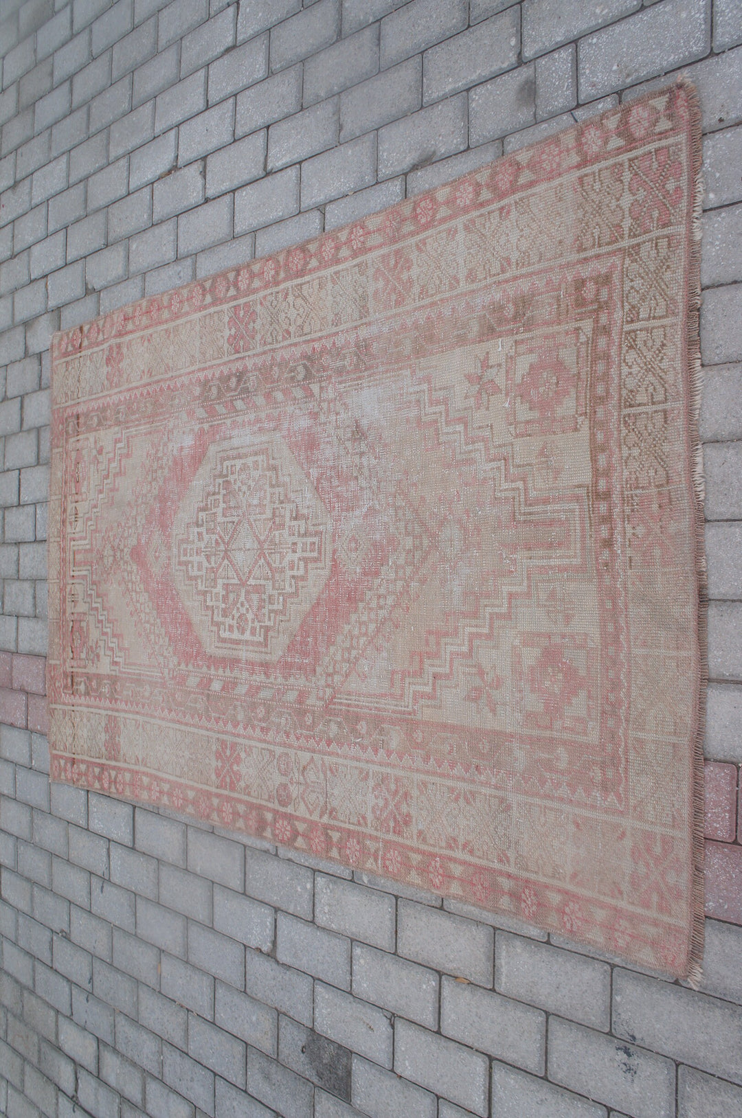 Pink Turkish Runner Rug 3' 7" x 5' 7" Hand-Knotted pattern