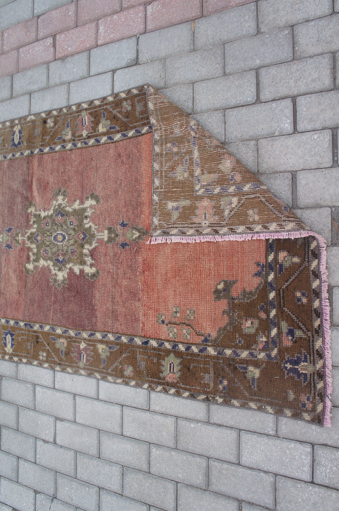 Rust Turkish Vintage Runner Hand-Knotted field