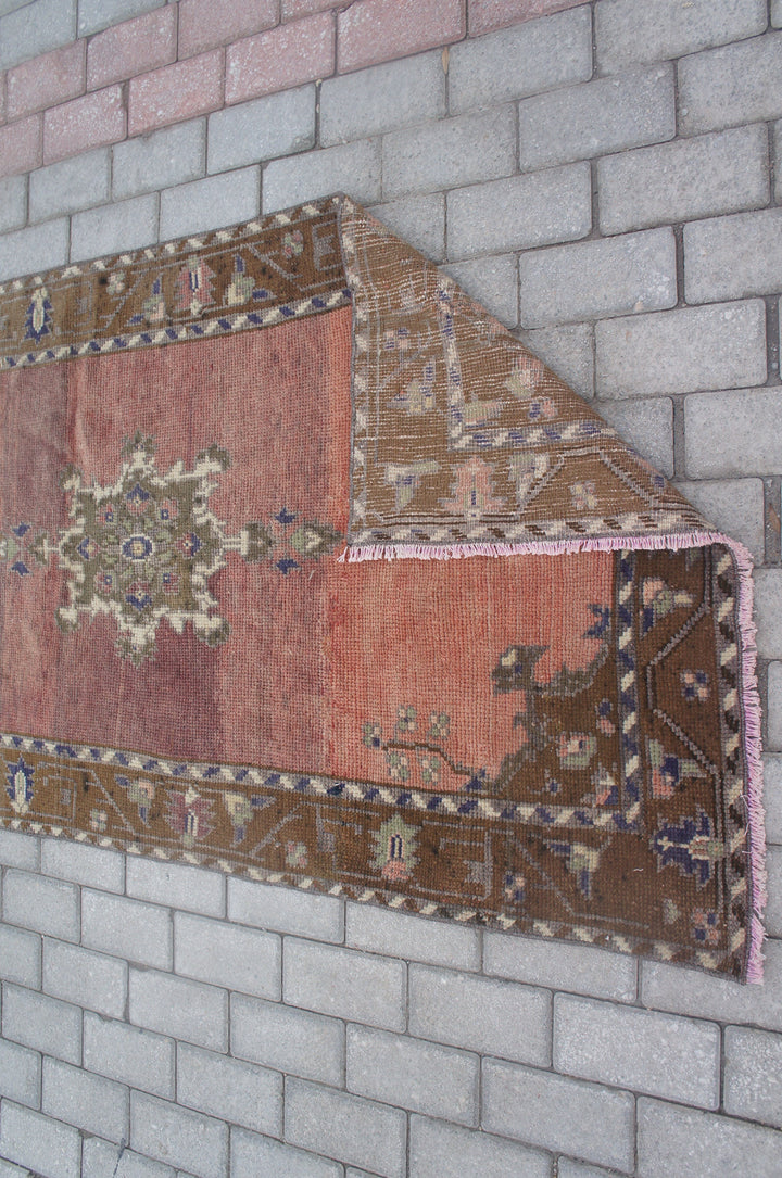 Rust Turkish Vintage Runner Hand-Knotted field