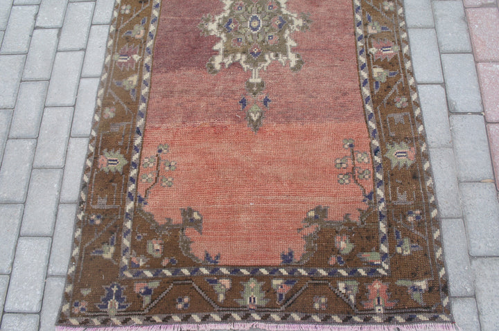 Rust Turkish Vintage Runner Hand-Knotted texture