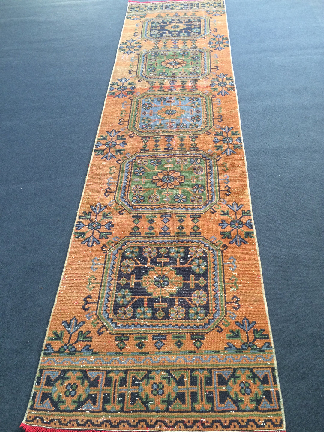 Rust Turkish Ziegler Rug Hand-Knotted detail