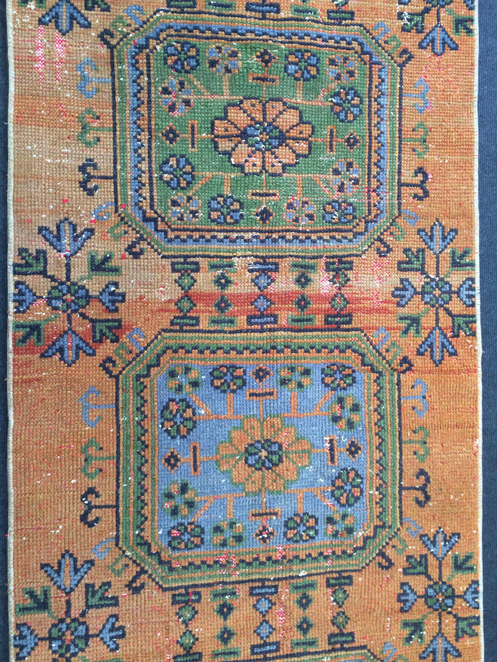 Rust Turkish Ziegler Rug Hand-Knotted reverse