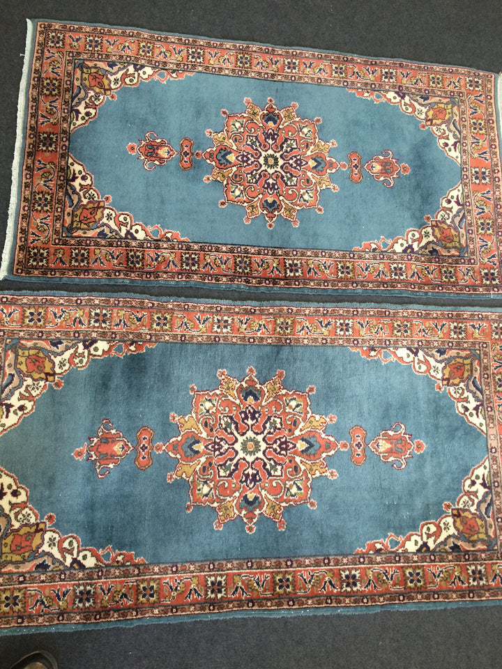 Blue Turkish Runner Rug 2' 9" x 5' 4" Hand-Knotted | No. WR27889