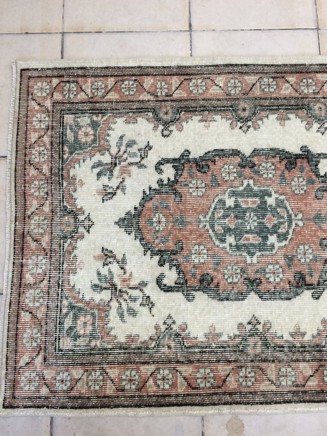 Beige Turkish Runner Rug 3' x 12' Hand-Knotted view 9