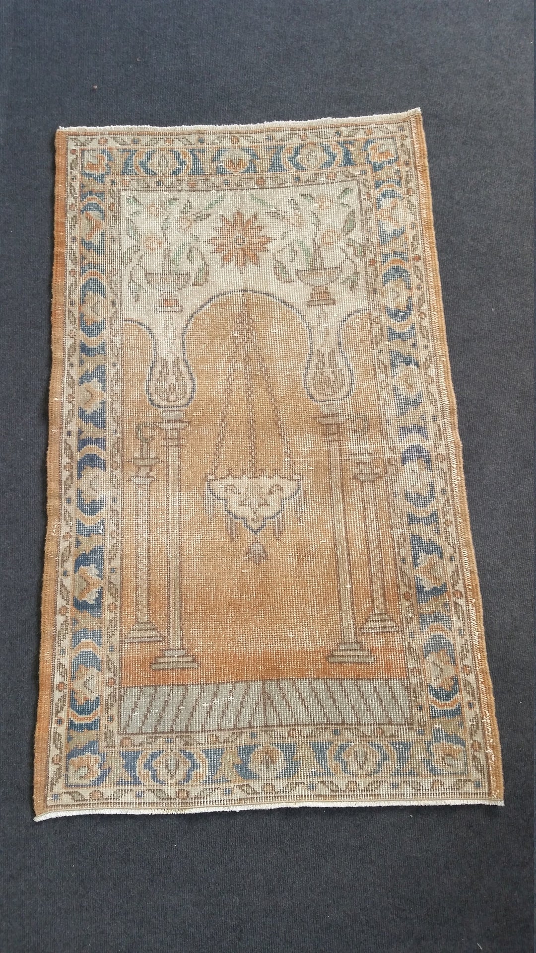 Turkish Oushak Rug 2'7" x 12'1" Hand-Knotted detail
