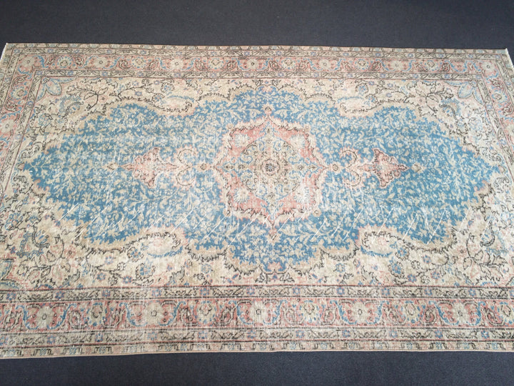 Blue Turkish Oushak Rug 5' x 8' 4" Hand-Knotted | No. WR26654