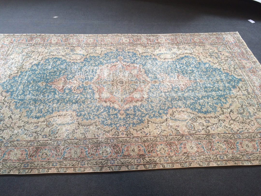 Blue Turkish Oushak Rug 5' x 8' 4" Hand-Knotted | No. WR26654