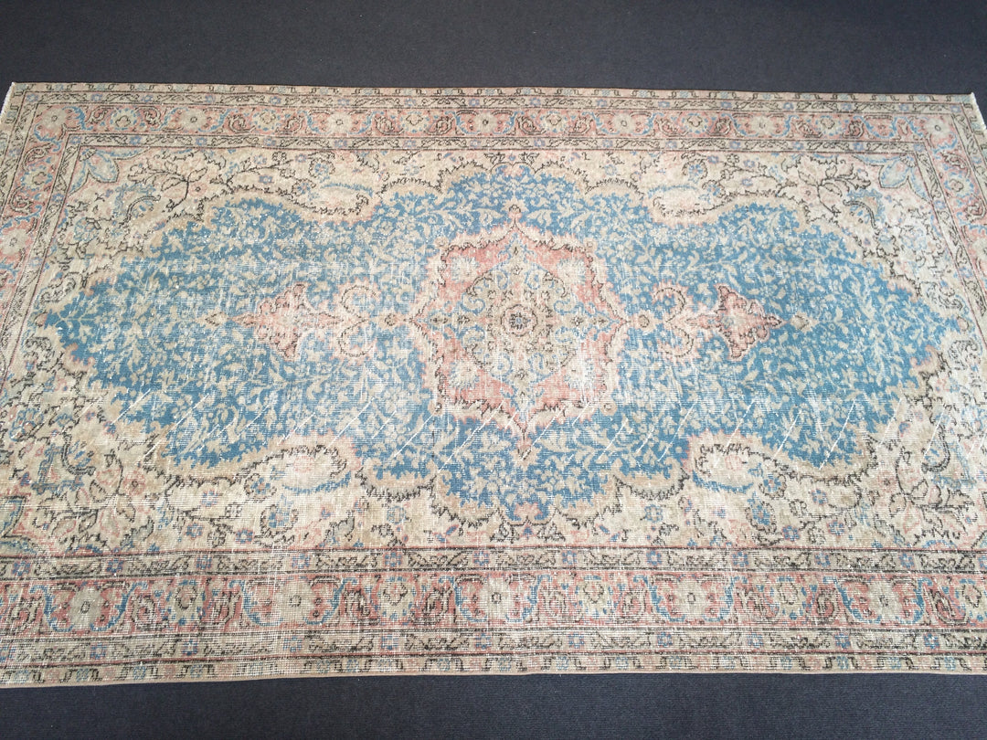 Blue Turkish Oushak Rug 5' x 8' 4" Hand-Knotted | No. WR26654