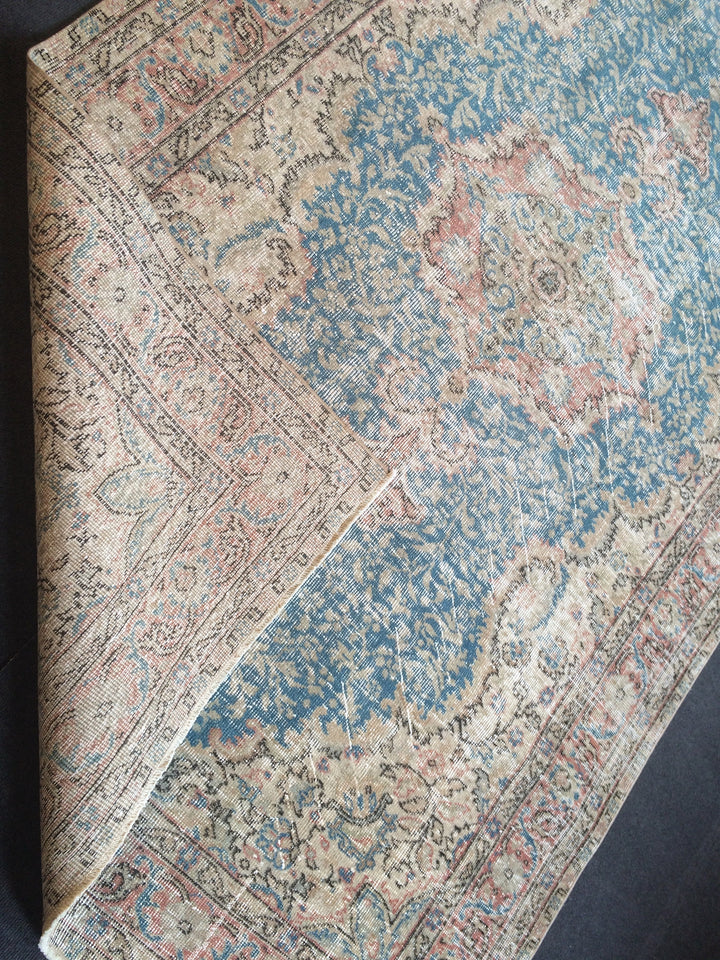 Blue Turkish Oushak Rug 5' x 8' 4" Hand-Knotted | No. WR26654