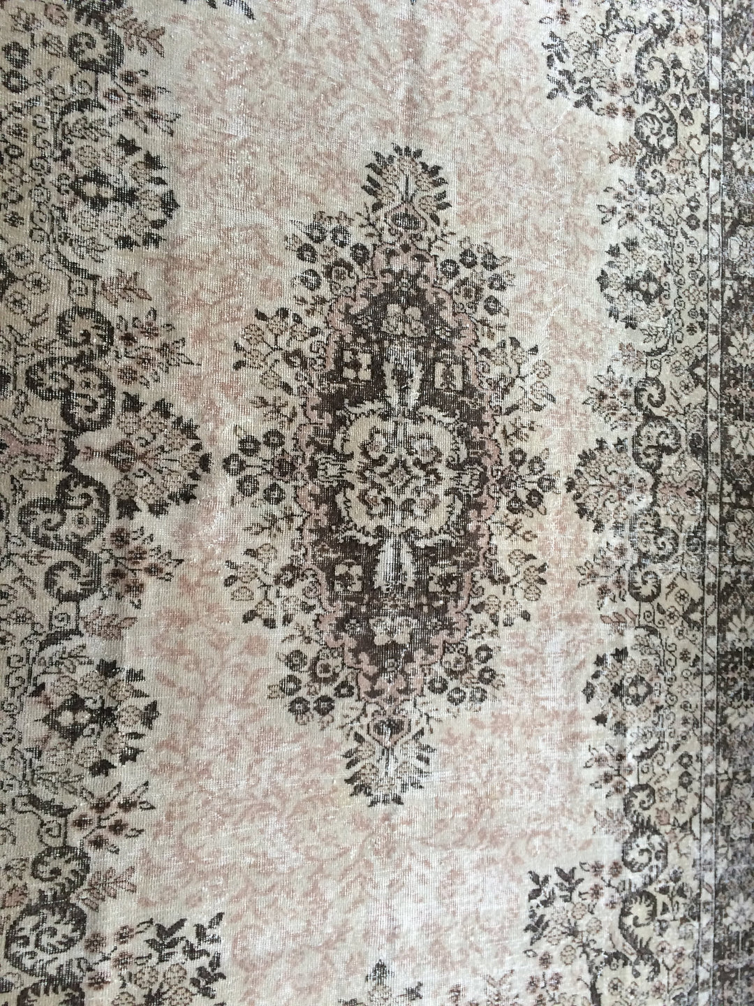 Beige Turkish Runner Rug 6' 4" x 10' Hand-Knotted detail