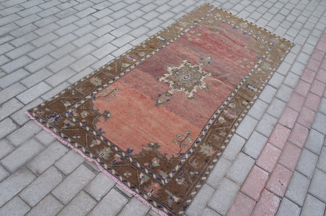 Rust Turkish Vintage Runner Hand-Knotted detail