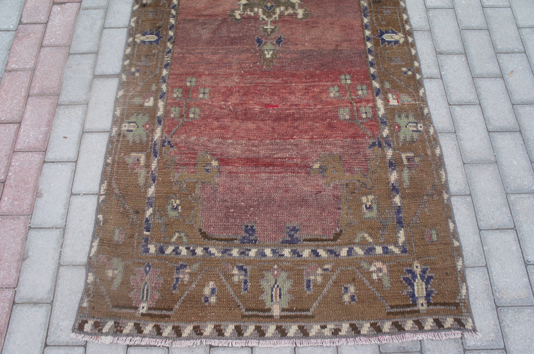 Rust Turkish Vintage Runner Hand-Knotted reverse