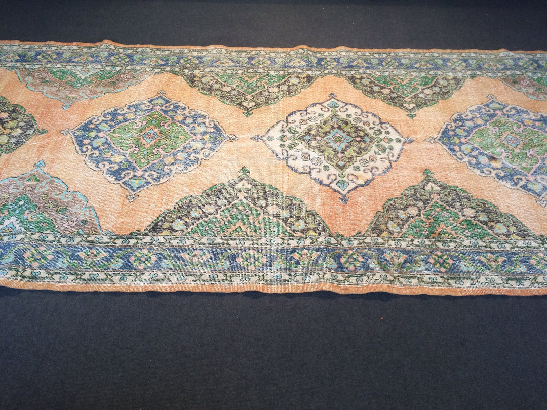 Beige Turkish Runner Rug 5' x 14' Hand-Knotted field