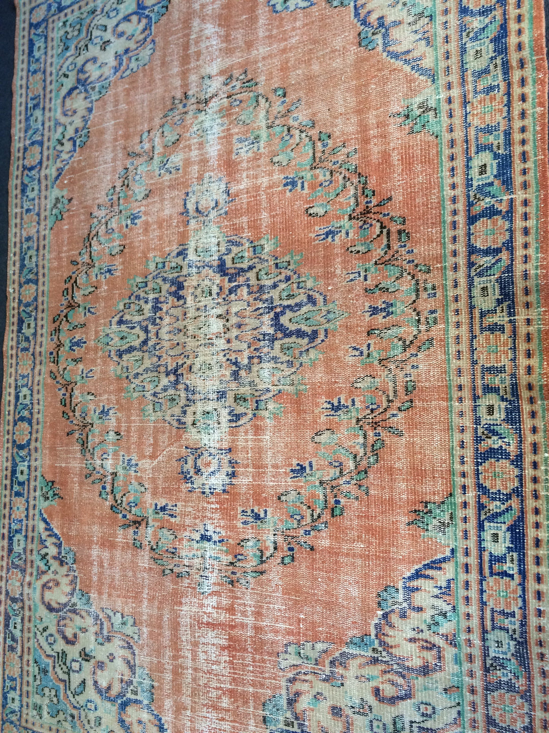 Turkish Oushak Rug 5'3" x 7'10" Hand-Knotted pattern