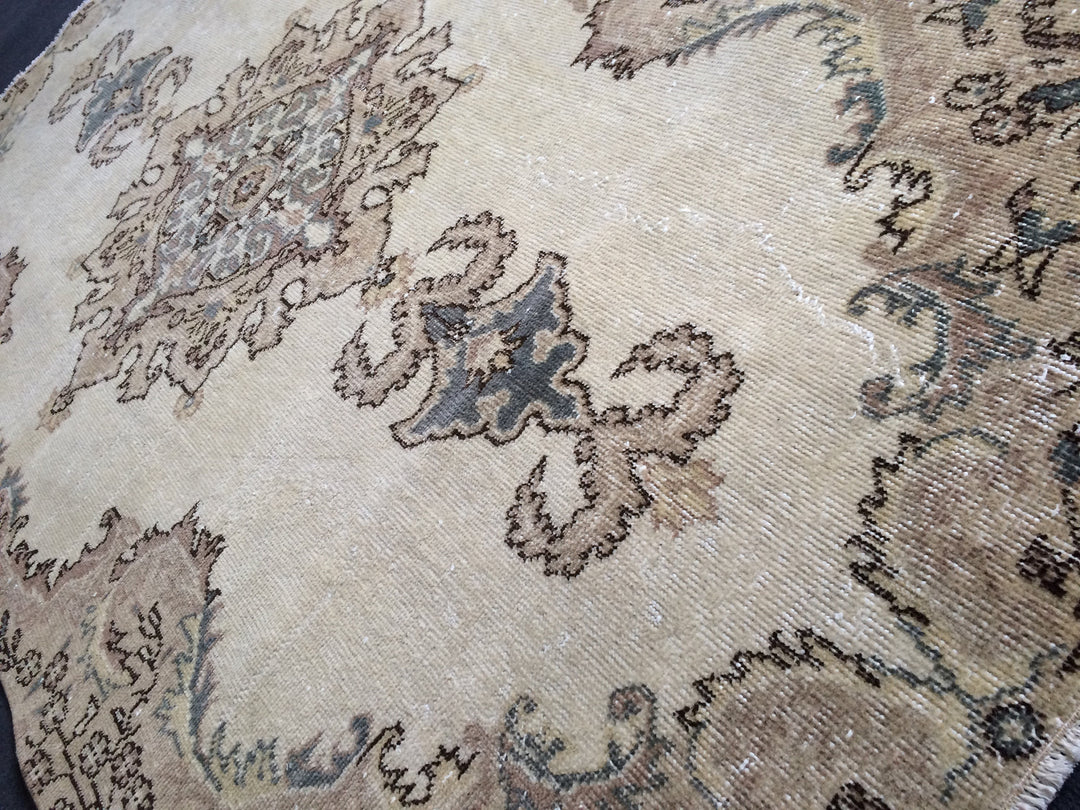 Tan Turkish Oushak Rug Hand-Knotted view