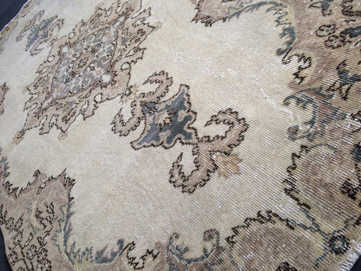 Tan Turkish Oushak Rug Hand-Knotted view
