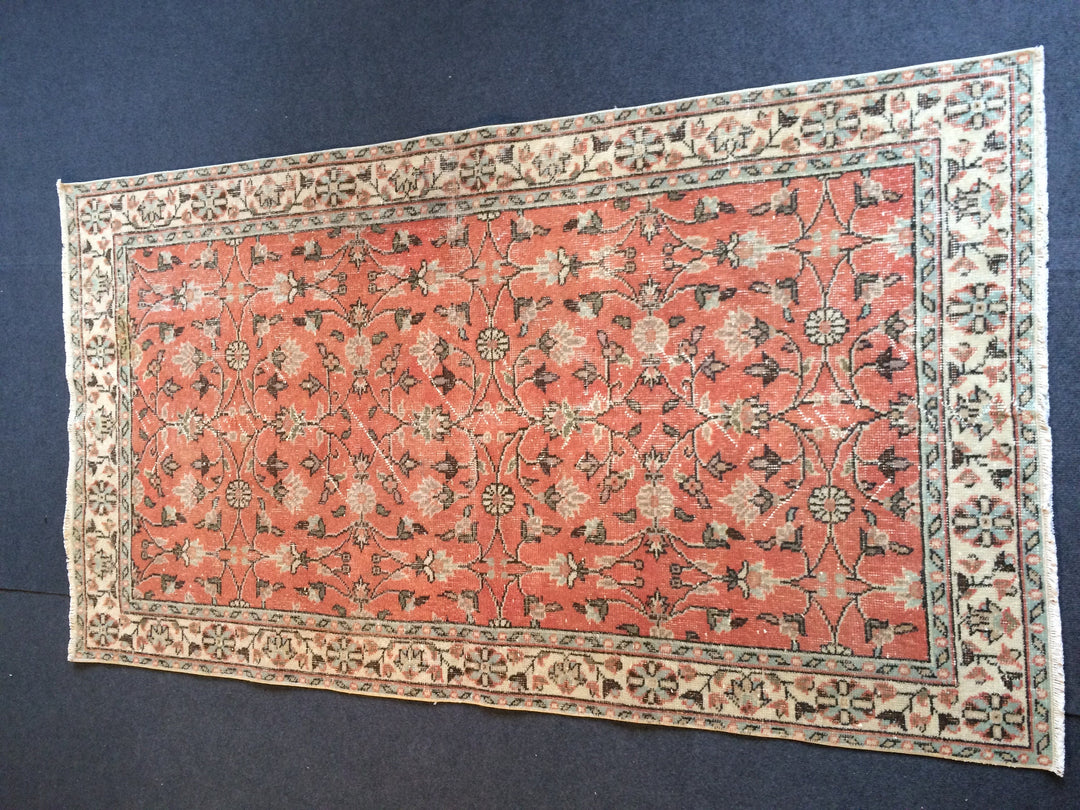 Salmon Turkish Oushak Rug Hand-Knotted view