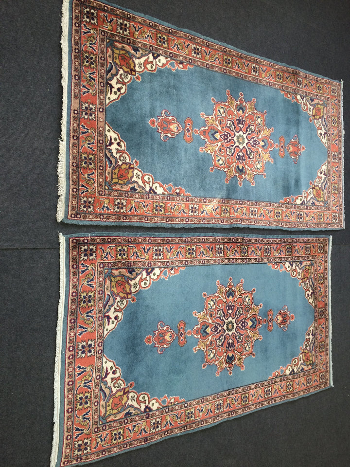 Blue Turkish Runner Rug 2' 9" x 5' 4" Hand-Knotted | No. WR27889