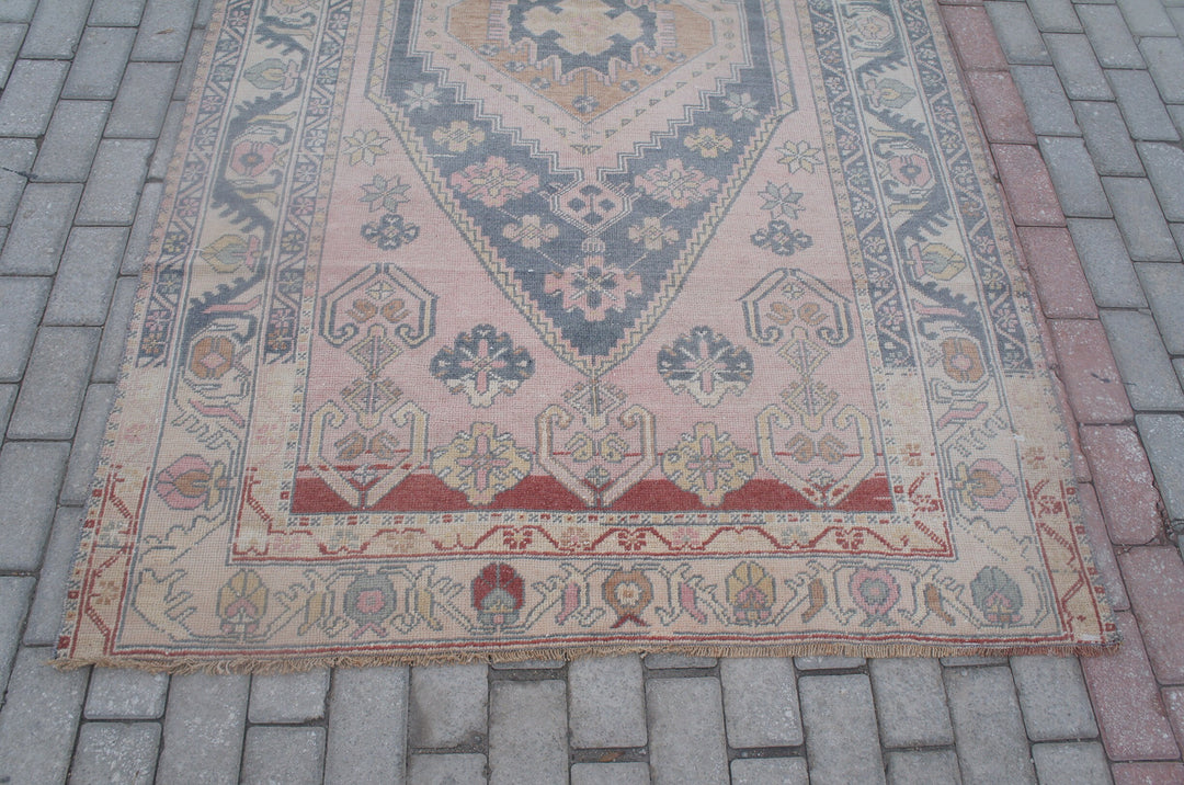 Turkish Oushak Rug 4' x 8' Hand-Knotted reverse