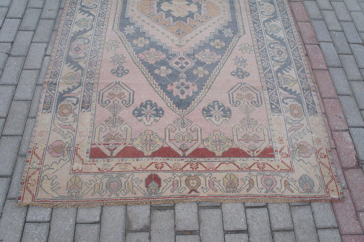 Turkish Oushak Rug 4' x 8' Hand-Knotted reverse