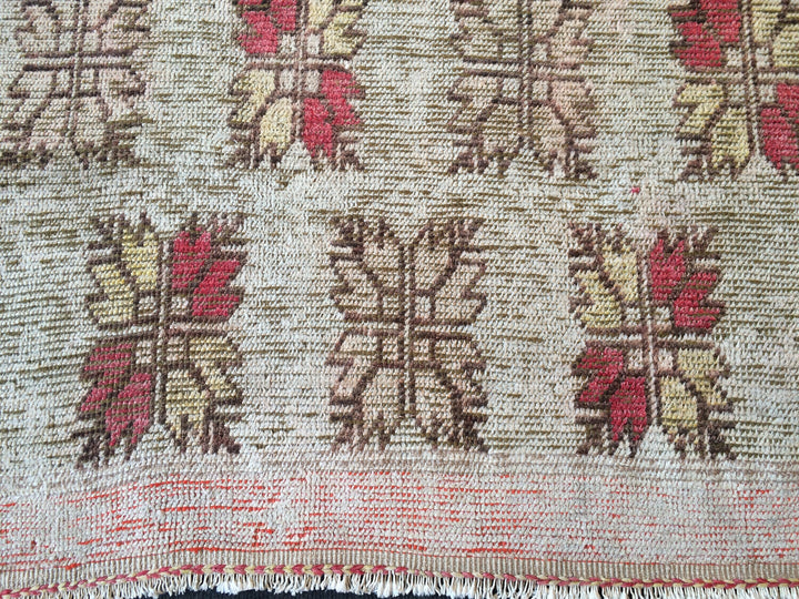Turkish Oushak Rug 2'7" x 9'11" Hand-Knotted pattern