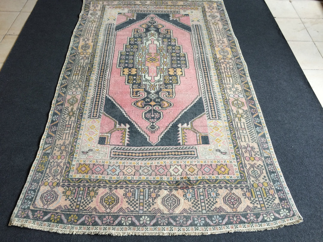 Pink Turkish Oushak Rug 4' x 6' 10" Hand-Knotted view