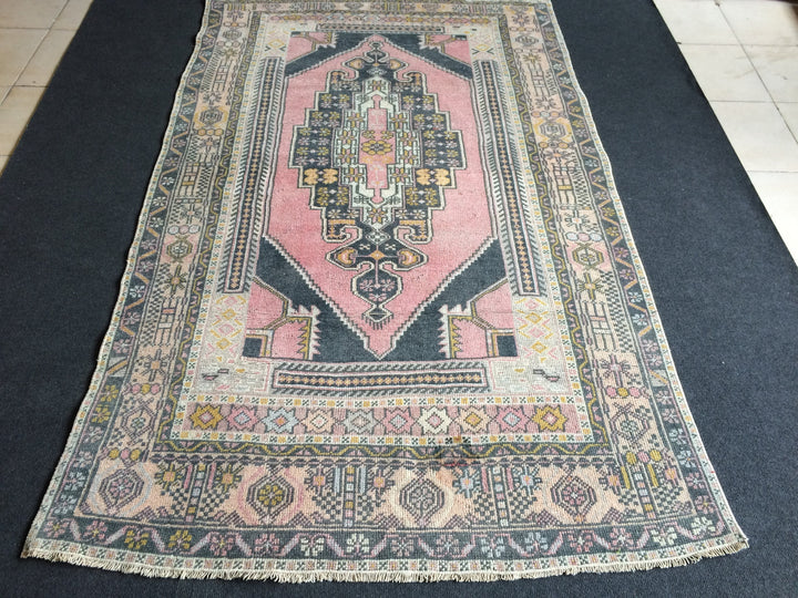 Pink Turkish Oushak Rug 4' x 6' 10" Hand-Knotted view