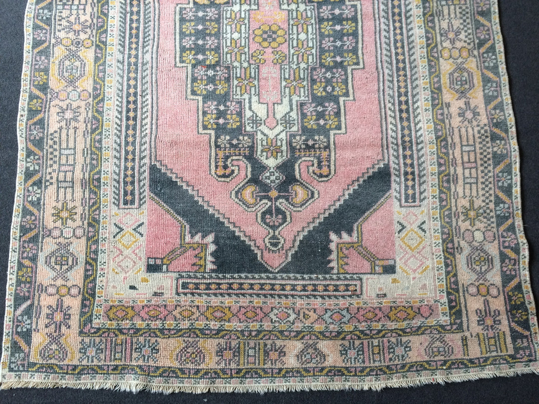 Pink Turkish Oushak Rug 4' x 6' 10" Hand-Knotted border