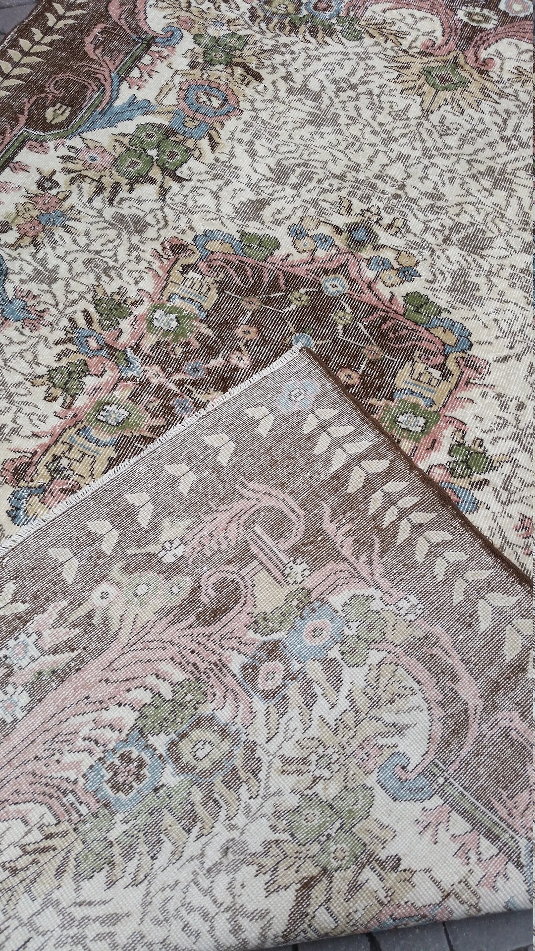 Turkish Oushak Rug 6' 7" x 10' Hand-Knotted view 9